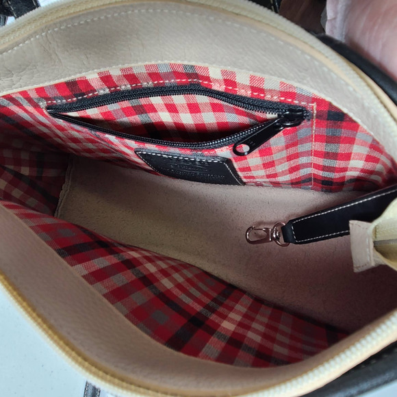 Brighton Black and Cream Crossbody Bag with Silver Hardware - Picture 5 of 5